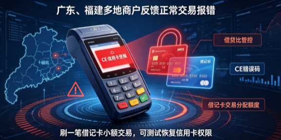借贷比红线触发风控，银盛POS机粤闽商户信用卡交易遭限